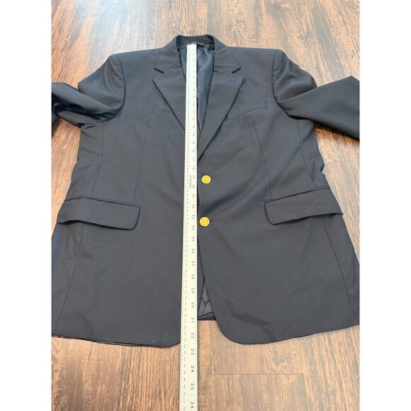 Brooks Brothers Loro Piana Blazer Men 44R Black Wool Country Club Gold Button - Picture 4 of 9